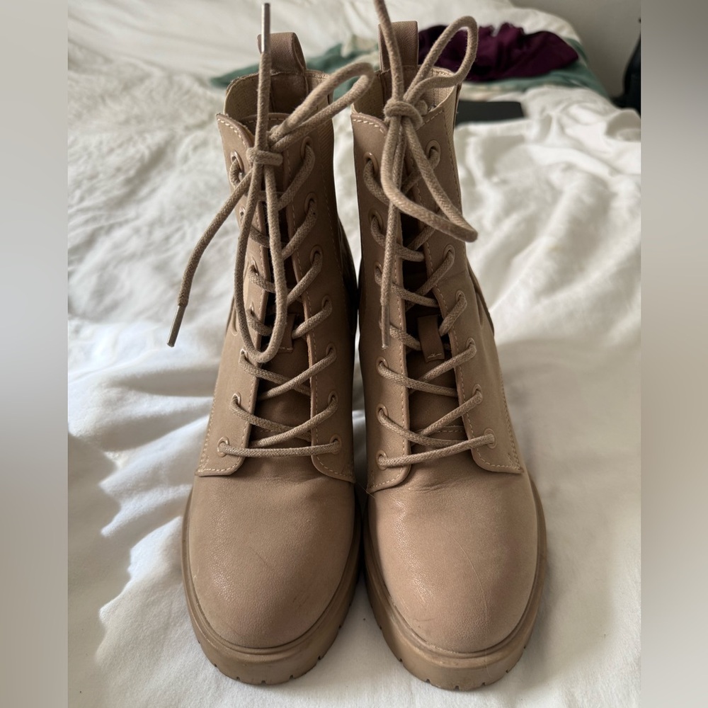 MIA Tan Lace-Up Boots